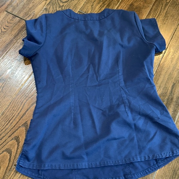 Healing Hands Navy Scrub top size small - Picture 3 of 4